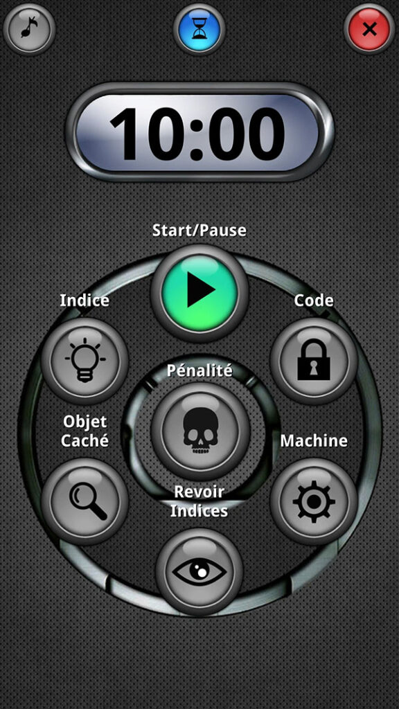 Unlock - écran de départ de l'application